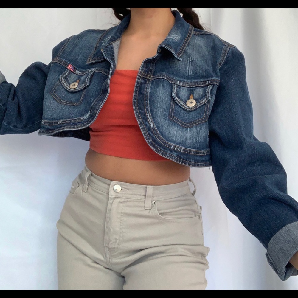 Cropped denim jacket - Picture 2 of 4